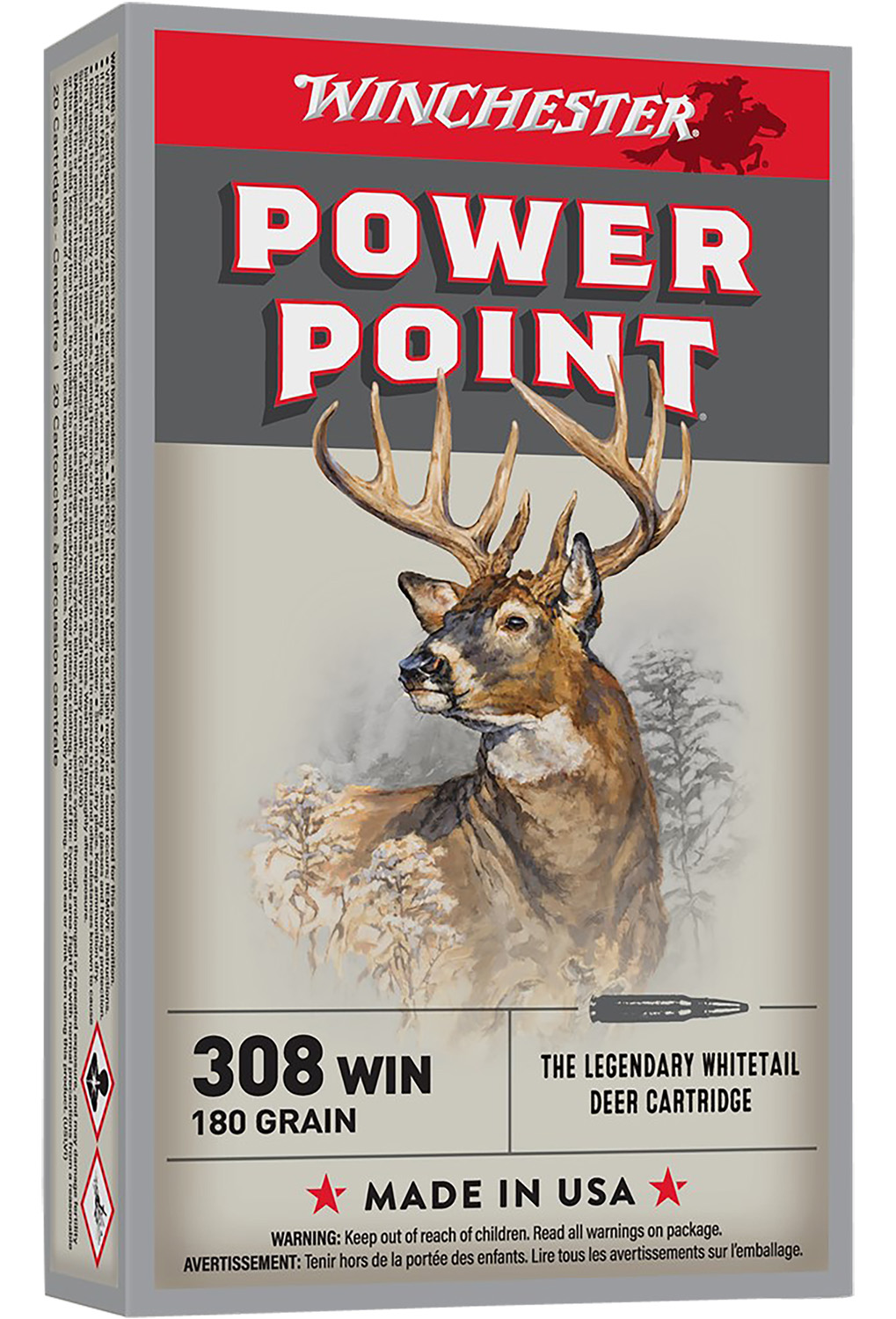 Winchester Ammo X3086 Power-Point 308Win 180gr 20 Per Box/10 Case