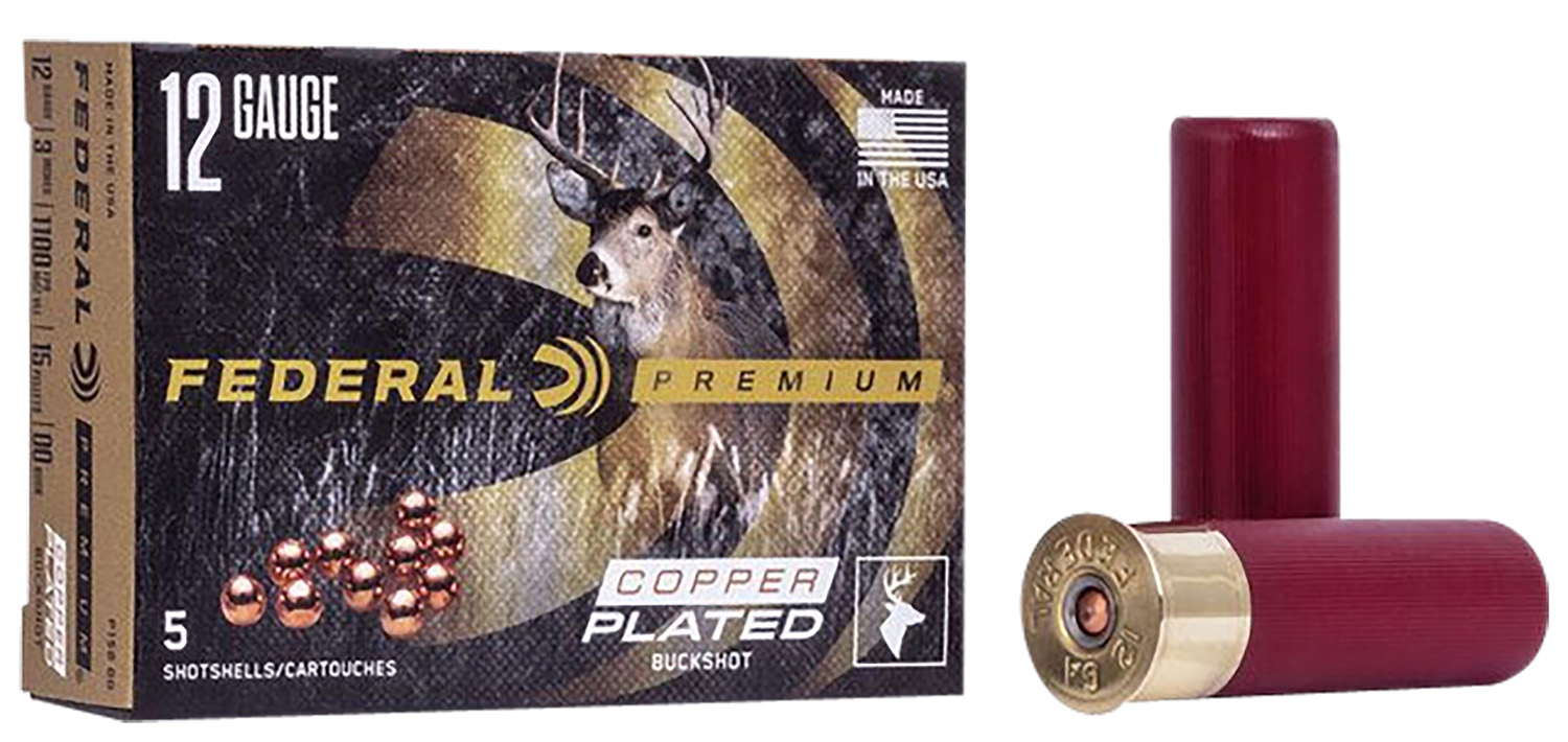 Federal P15800 Premium Buckshot 12Gauge 3" 1 7/8oz 00BuckShot 5 Per Box/50 Case