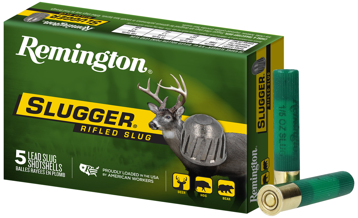 Remington Ammunition 20618 Slugger 410 Gauge 2.50" 1/5 oz Rifled Slug Shot 5 Per Box/ 50 Cs