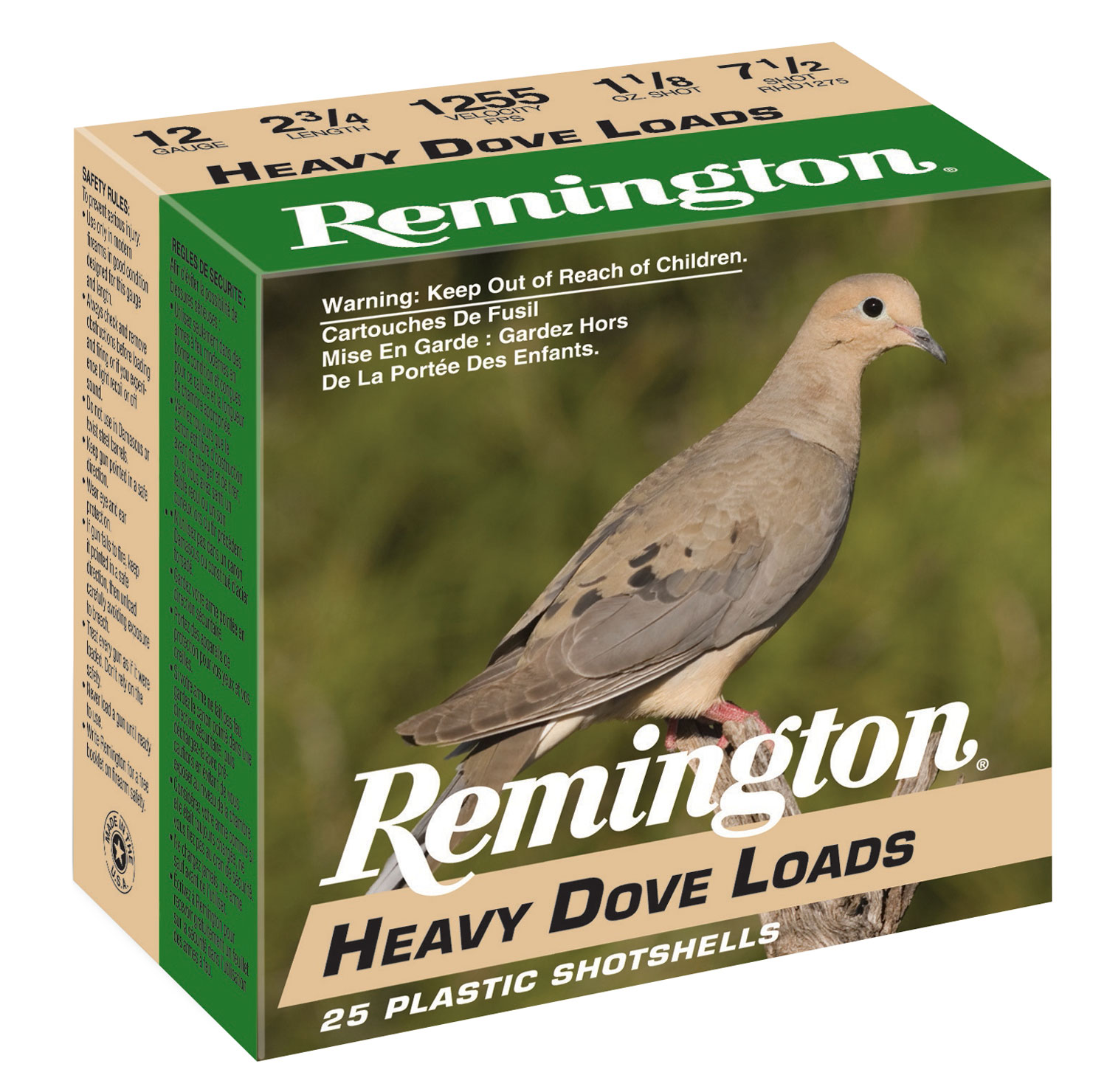 Remington Ammunition 28755 Heavy Dove Loads 12Gauge 2.75" 1 1/8oz 7.5Shot 25 Per Box/10 Case