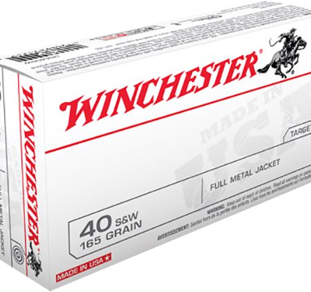 Winchester Ammo USA40SW USA  40S&W 165gr Full Metal Jacket Flat Nose 50 Per Box/10 Case