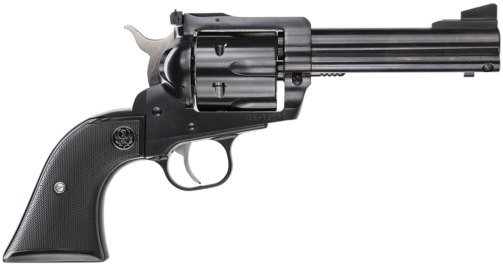 Ruger 0446 Blackhawk Convertible 45 ACP/45 Colt (Long Colt) 6rd 4.63" Blued Alloy Steel Barrel, Cylinder & Frame, Black Checkered Rubber Grip, Transfer Bar Safety, Exposed Hammer