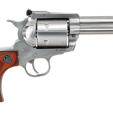Ruger 0814 Super Blackhawk  Large Frame 44 Rem Mag/44 Special 6rd 4.63" Satin Stainless Steel Barrel, Cylinder & Frame, Hardwood Grip, Transfer Bar Safety, Exposed Hammer