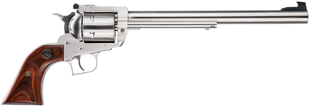 Ruger 0806 Super Blackhawk Large Frame 44 Rem Mag/44 Special 6rd 10.50" Satin Stainless Steel Barrel, Cylinder & Frame, Hardwood Grip, Transfer Bar Safety, Exposed Hammer