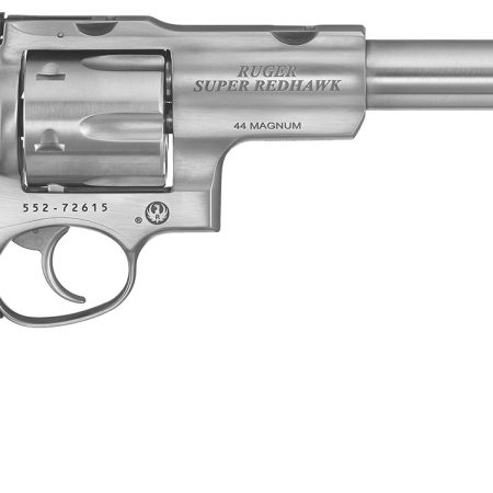 Ruger 5501 Super Redhawk 44 Rem Mag/44 Special 6rd 7.50" Satin Stainless Steel w/Integral Mount Barrel, Satin Stainless Cylinder & Frame, Black Hogue Tamer Monogrip, Transfer Bar Safety