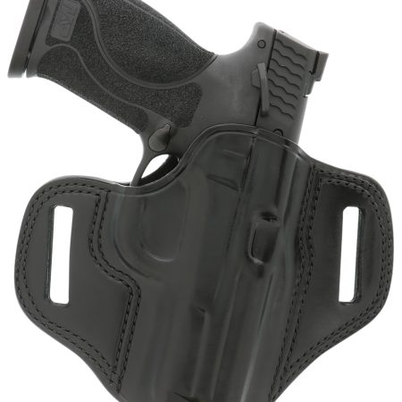 Galco CM224B Combat Master  OWB Black Leather Belt Slide Compatible w/Ruger Security-9/Glock 17/Glock 22 Gen2-5 Belt 1.75" Wide Right Hand