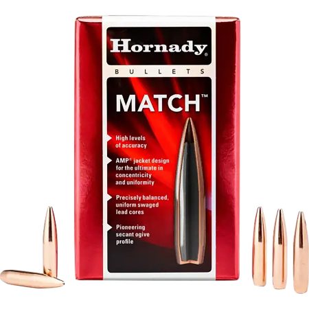 Hornady 26335 Match  6.5mm .264 140 gr Hollow Point Boat Tail Match 100 Per Box/ 15 Case
