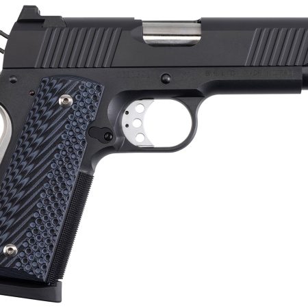 Magnum Research DE1911C 1911 C 45 ACP Caliber with 4.33" Bull Barrel, 8+1 Capacity, Overall Matte Black Finish Carbon Steel, Beavertail Frame, Serrated Slide & Black/Gray G10 Grip