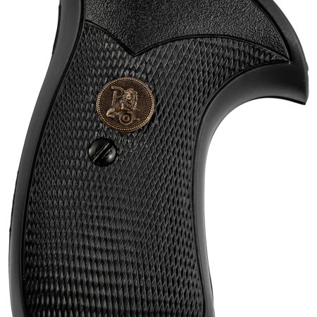 Pachmayr 03270 Compact Grip Checkered Black Rubber for S&W K/L Frame with Round Butt
