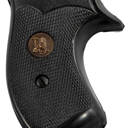 Pachmayr 03254 Compact Grip Checkered Black Rubber for S&W J Frame with Round Butt