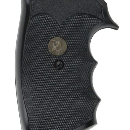 Pachmayr 02528 Gripper Grip Checkered Black Rubber with Finger Grooves for Colt Python, Trooper