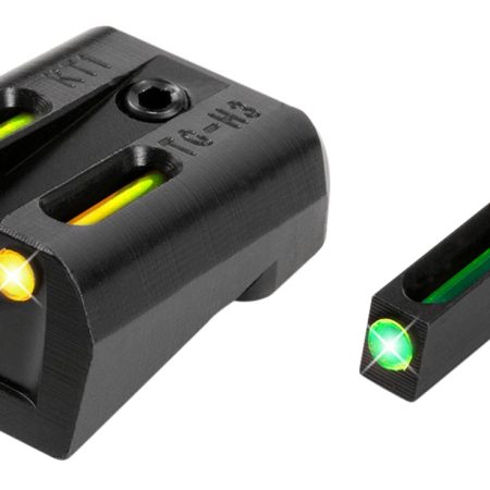 TruGlo TG131KTY TFO Green/Tritium/Fiber Optic Front Sight-Yellow/Tritium/Fiber Optic Rear Sight Kimber 1911