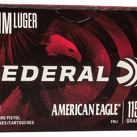 Federal AE9DP100 American Eagle Handgun 9mmLuger 115gr Full Metal Jacket 100 Per Box/5 Case