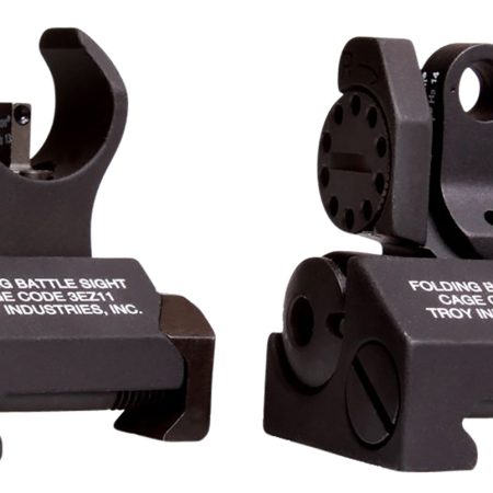 Troy Ind SSIGIARSTBT00 Tritium Micro BattleSight Set HK Front & Round Rear  Black Hardcoat Anodized