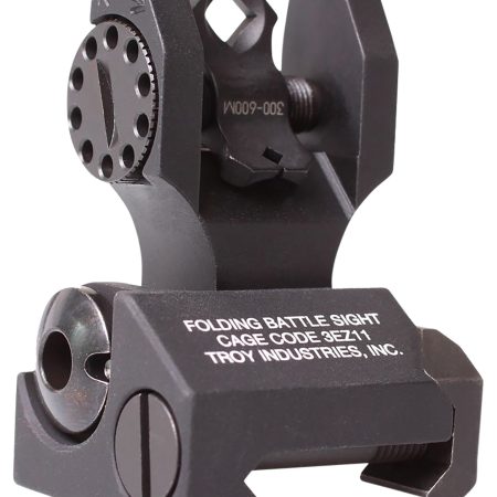 Troy Ind SSIGDOARFBT00 Rear Folding BatteleSight Dioptic  Black Hardcoat Anodized for AR-15
