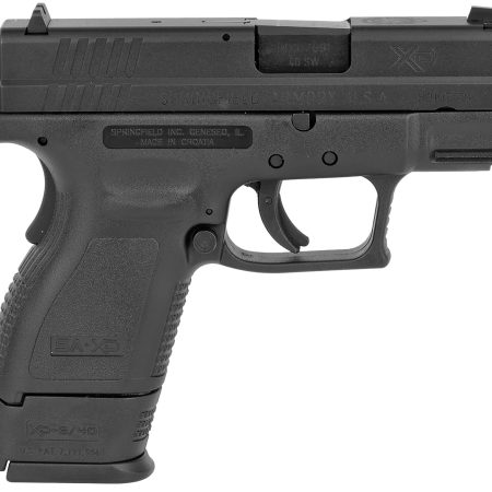 Springfield Armory XD9802 XD *CA Compliant Sub-Compact 40 S&W 10+1, 3" Black Melonite Steel Barrel & Serrated Steel Slide, Black Polymer Frame w/Picatinny Rail, Black Polymer Grip