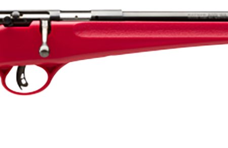 Savage Arms 13795 Rascal  Youth 22 LR 1rd 16.13" Matte Black Sporter Barrel, Matte Black Carbon Steel Receiver, Red Fixed Synthetic Stock, Right Hand