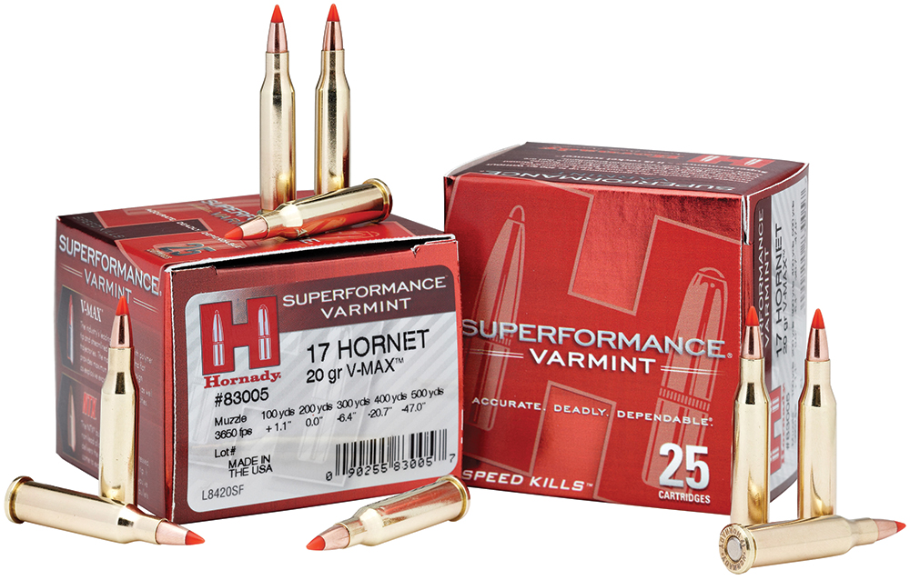 Hornady 83005 Superformance Varmint 17Hornet 20gr Hornady V Max 25 Per Box/10 Case