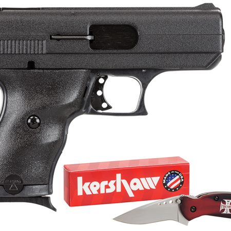 Hi-Point 916HCKNIFE C9 w/Knife 9mm Luger 8+1, 3.50" Black Steel w/Integral Compensator Barrel, Black Powder Coated Serrated Steel Slide, Black Polymer Frame & Grip, Knife