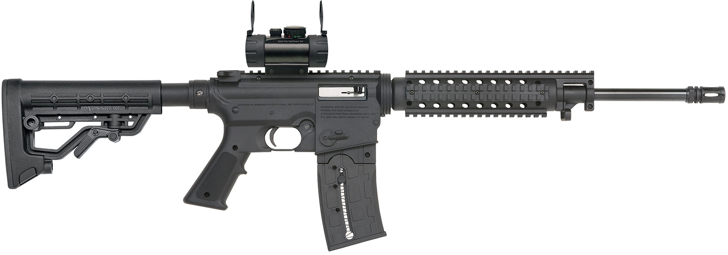Mossberg 37234 715 Tactical Full Size 22 LR 25+1 16.25" Blued Steel Barrel, Black Picatinny Rail Receiver, Black A2 Adjustable Synthetic Stock, Black Polymer Grip, Red Dot 30mm, Right Hand