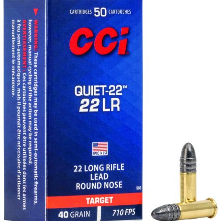 CCI 960 Quiet-22  22LR 40gr Lead Round Nose 50 Per Box/100 Case