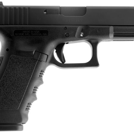 Glock UI1750203 G17 Gen3 Full Size Frame 9mm Luger 17+1 4.48" Black Steel Barrel, Matte Black Serrated Steel Slide, Black Polymer Frame w/Picatinny Rail, Black Texture Finger Groove Grip, USA Made