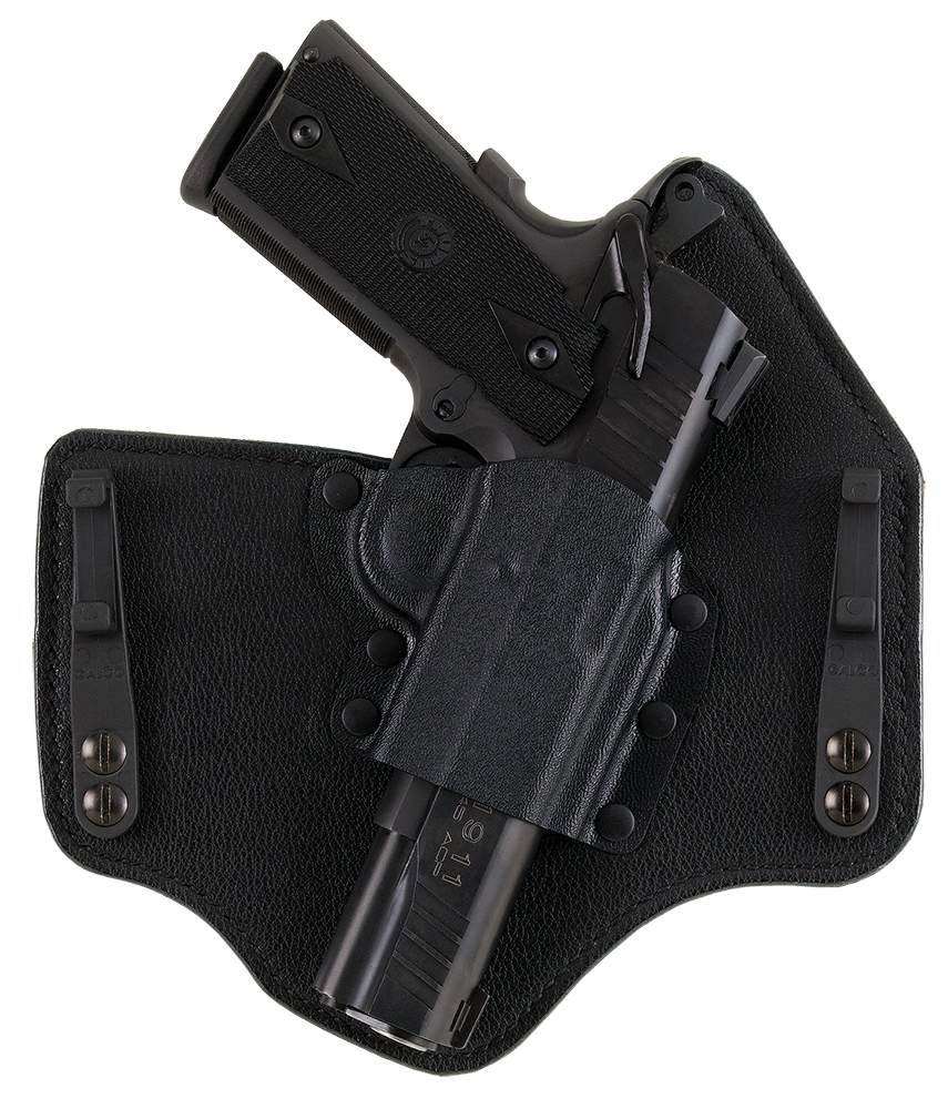 Galco KT228B KingTuk Deluxe IWB Black Kydex/Leather Compatible w/Glock 20/21/29/30 UniClip Mount Right Hand