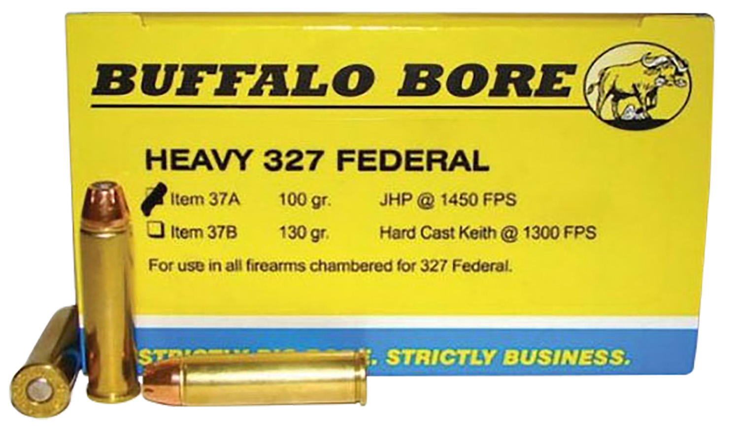 Buffalo Bore Ammunition 37A20 Heavy Strictly Business 327Federal Mag 100gr Jacket Hollow Point 20 Per Box/12 Case