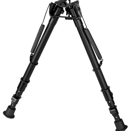 Harris Bipods 251A2 Non-Swivel 25 Swivel Stud, 12-25", Black Steel/Aluminum, Rubber Feet