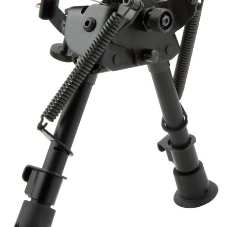 Harris Bipods S-BRM Swivel BR Swivel Stud, 6-9", Black Steel/Aluminum, Notched Legs, Rubber Feet