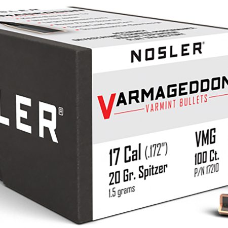Nosler 17210 Varmageddon  17Cal 20gr Flat Base Tipped 100/Box
