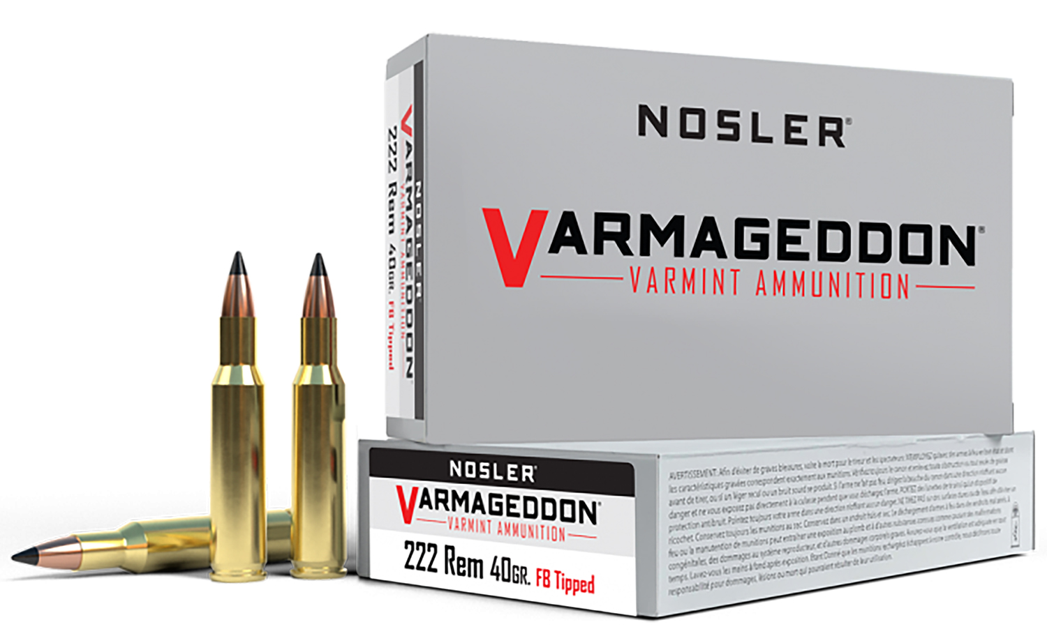 Nosler 65135 Varmageddon 222Rem 40gr Flat Base Tipped 20 Per Box/20 Case