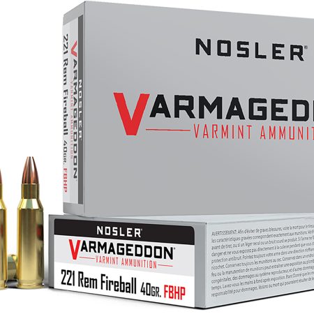 Nosler 65120 Varmageddon  221RemFireball 40gr Flat Base Hollow Point 20 Per Box/20 Case