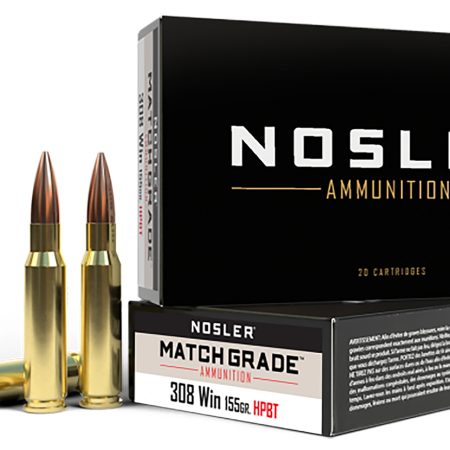 Nosler 60052 Match Grade  308Win 155gr Custom Competition Hollow Point Boat Tail 20 Per Box/10 Case