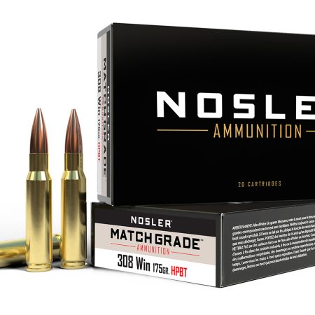 Nosler 60072 Match Grade  308Win 175gr Custom Competition Hollow Point Boat Tail 20 Per Box/10 Case