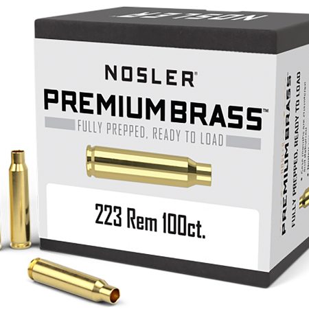 Nosler 10098 Premium Brass Unprimed Cases 223Rem Rifle Brass 100/Box