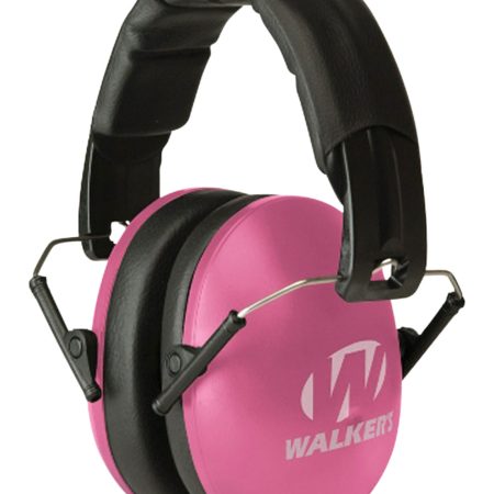 Walker's GWPYWFM2PNK Folding Muff 27 dB Over the Head Pink/Black Polymer Fits Youth/Women