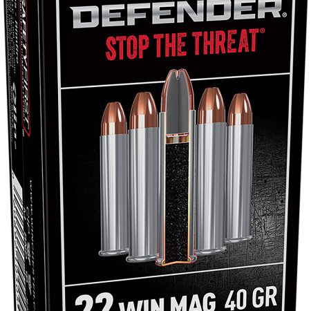 Winchester Ammo S22MPDX1 Defender  22WMR 40gr Jacketed Hollow Point 50 Per Box/20 Case