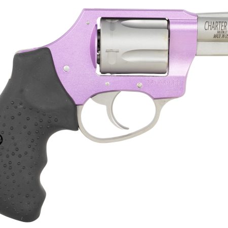 Charter Arms 53841 Undercover Lite Lavender Lady Small 38 Special 5rd 2" Stainless Steel Barrel & Cylinder, Lavender Aluminum Frame, Black Finger Grooved Rubber Grip, Concealed Hammer