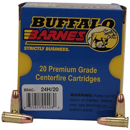Buffalo Bore Ammunition 24H20 Buffalo-Barnes Strictly Business 9mmLuger +P+ 115gr Barnes TAC-XP Lead Free 20 Per Box/12 Case