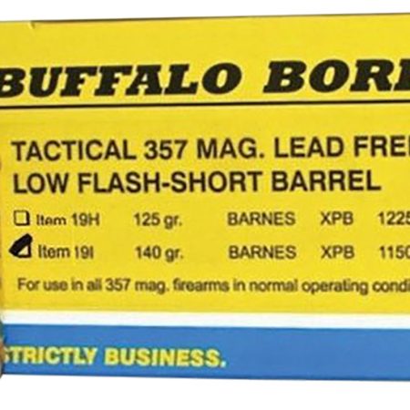 Buffalo Bore Ammunition 19I20 Buffalo-Barnes Strictly Business 357Mag 140gr Barnes VOR-TX XPB Lead Free 20 Per Box/12 Case