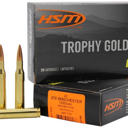 HSM 270130VLD Trophy Gold Extended Range 270 Win 130 gr Berger Hunting VLD Match 20 Per Box/ 20 Case