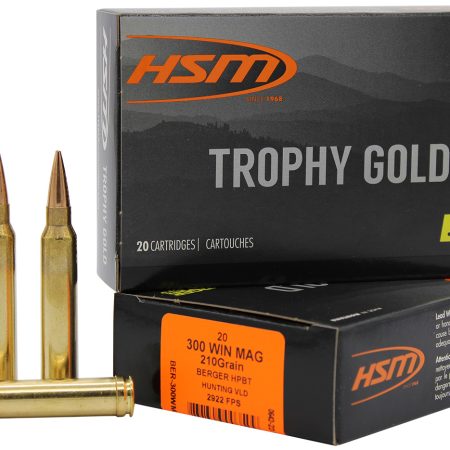 HSM 300WM210VLD Trophy Gold Extended Range 300 Win Mag 210 gr Berger Hunting VLD Match 20 Per Box/ 20 Case