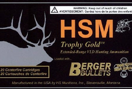HSM 3006168VLD Trophy Gold Extended Range 30-06 Springfield 168 gr Berger Hunting VLD Match 20 Per Box/ 20 Case