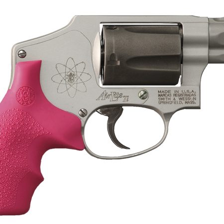 Hogue 61007 Rubber Bantam  Cobblestone Pink Rubber with Finger Grooves for S&W J Frame with Round Butt