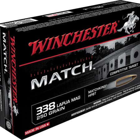 Winchester Ammo S338LM Match  338LapuaMag 250gr Sierra MatchKing BTHP 20 Per Box/10 Case