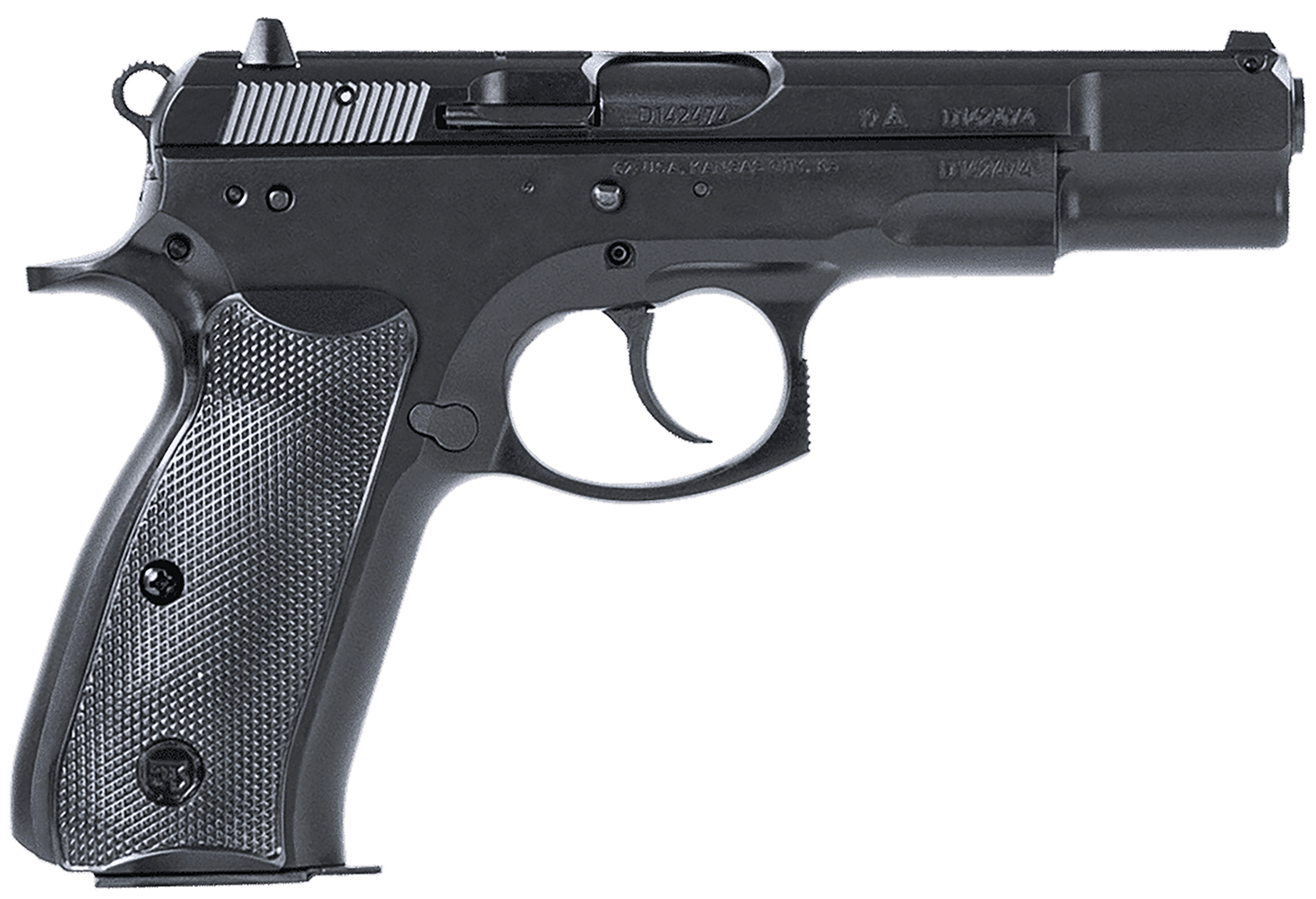 CZ-USA 91130 75BD 9mm Luger 16+1 4.60" Black Steel Barrel, Black Steel Serrated Slide, Black Polycoat Steel Frame w/Beavertail, Black Plastic Grip, Ambidextrous