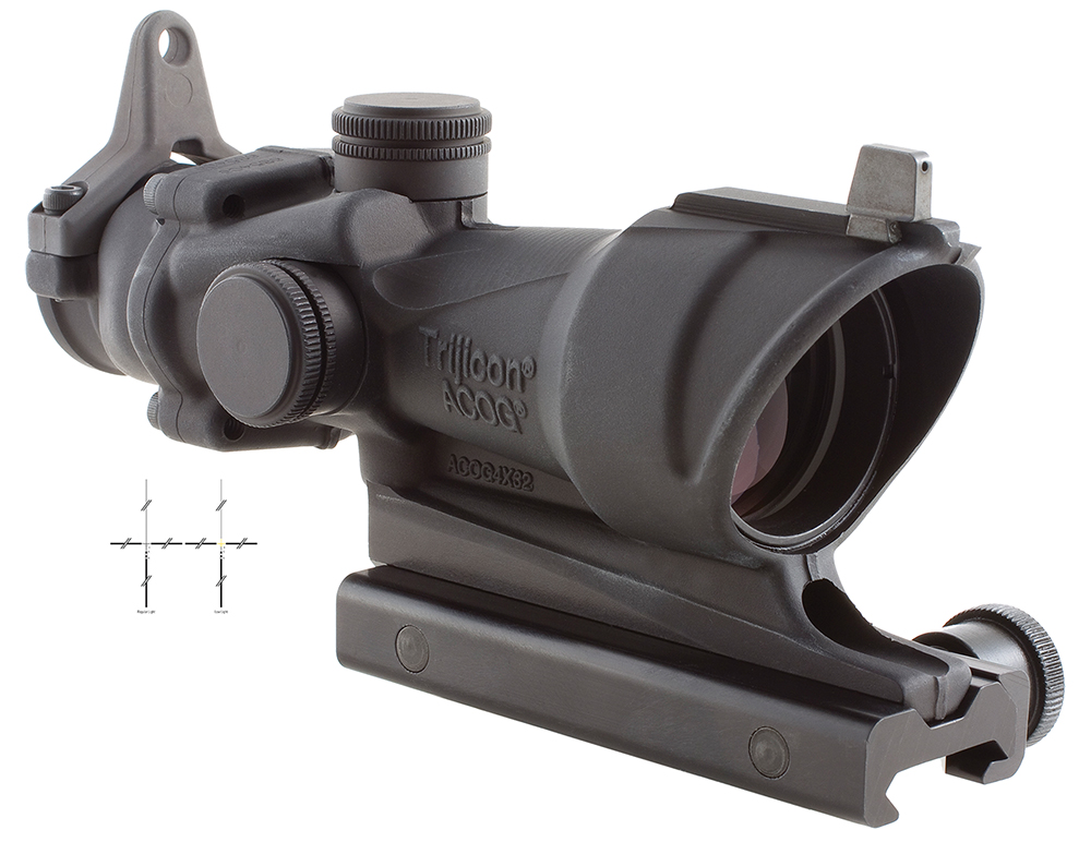 Trijicon 100092 ACOG Black Hardcoat Anodized 4x32mm Illuminated Amber Crosshair .308/7.62 BDC Reticle