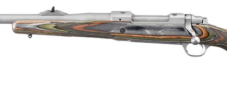 Ruger 47124 Hawkeye Guide Gun 375 Ruger 3+1 20" Matte Stainless Threaded Barrel, Matte Stainless Stainless Steel Receiver w/Integral Scope Mount, Green Mountain Adj LOP Laminate Stock, Left Hand