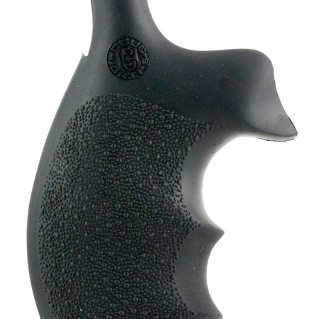 Hogue 62000 Rubber Bantam  Black Rubber Pistol Grip with Finger Grooves for S&W K, L Frame with Round Butt